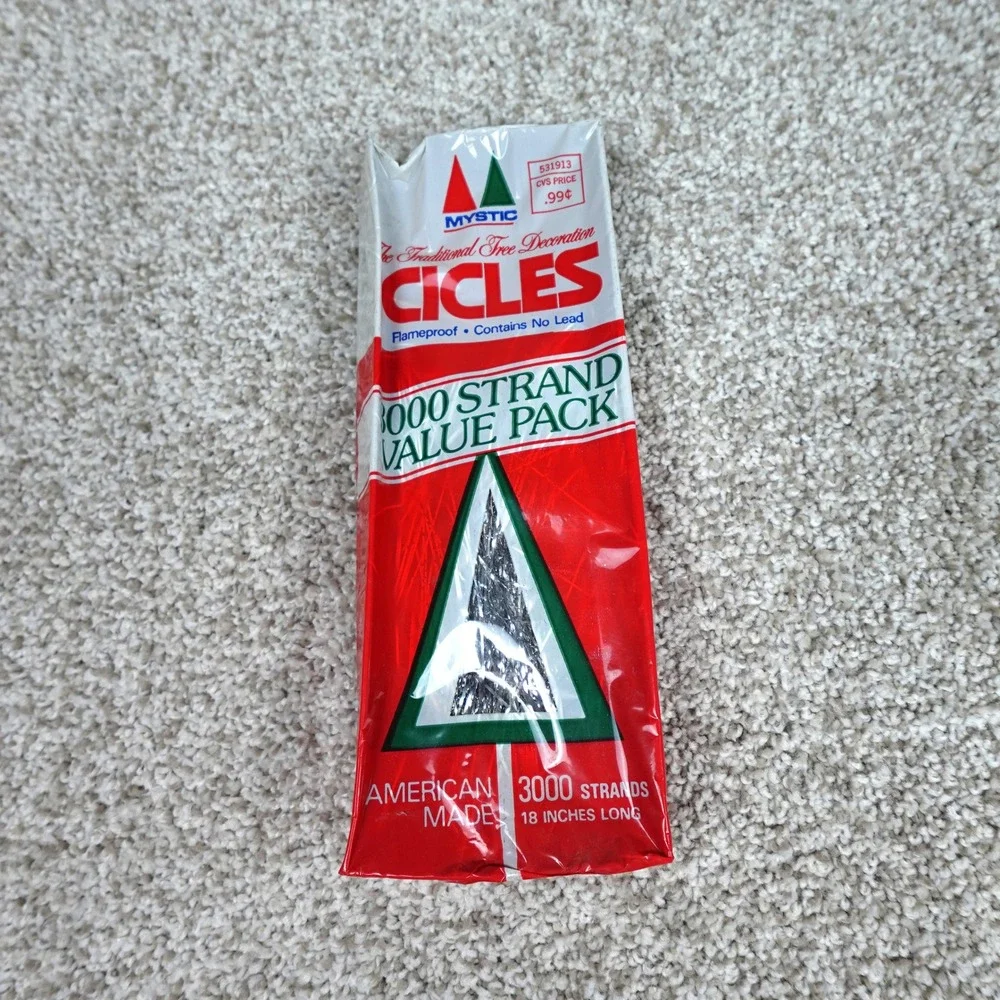 Vintage Mystic Icicles Silver Tinsel Christmas Tree Decor 3000 Strands 18 Inch